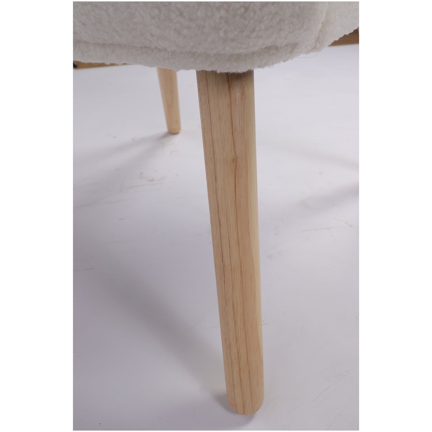 Πολυθρόνα ArteLibre MARION Λευκό Ύφασμα Μπουκλέ/Ξύλο 73x69x96cm - Hippiehome.gr