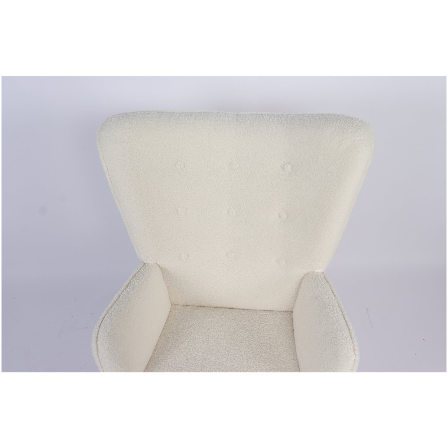 Πολυθρόνα ArteLibre MARION Λευκό Ύφασμα Μπουκλέ/Ξύλο 73x69x96cm - Hippiehome.gr