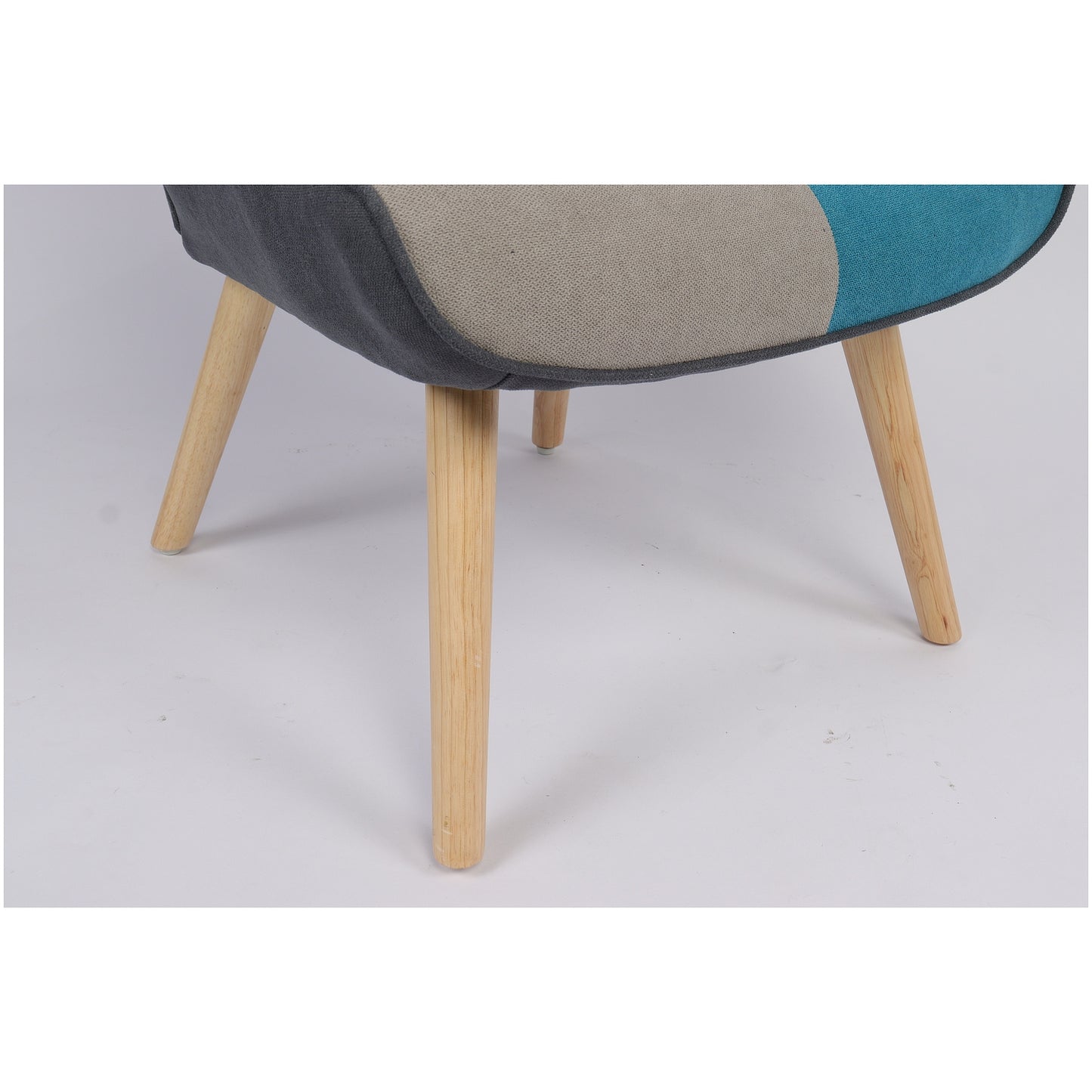 Πολυθρόνα ArteLibre BRIAR Κίτρινο/Μπλε Patchwork Ύφασμα/Ξύλο 73x69x96cm - Hippiehome.gr