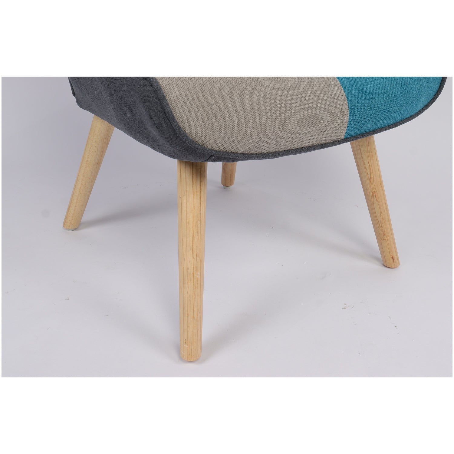 Πολυθρόνα ArteLibre BRIAR Κίτρινο/Μπλε Patchwork Ύφασμα/Ξύλο 73x69x96cm - Hippiehome.gr
