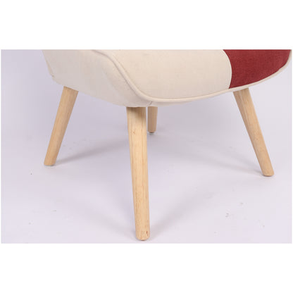 Πολυθρόνα ArteLibre BRIAR Μπορντό/Γκρι Patchwork Ύφασμα/Ξύλο 73x69x96cm - Hippiehome.gr