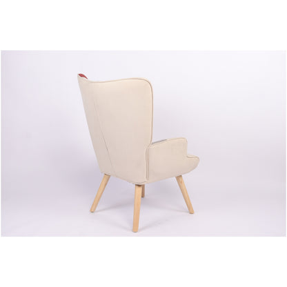 Πολυθρόνα ArteLibre BRIAR Μπορντό/Γκρι Patchwork Ύφασμα/Ξύλο 73x69x96cm - Hippiehome.gr