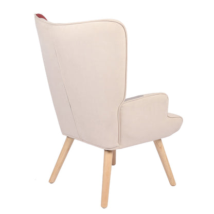 Πολυθρόνα ArteLibre BRIAR Μπορντό/Γκρι Patchwork Ύφασμα/Ξύλο 73x69x96cm - Hippiehome.gr