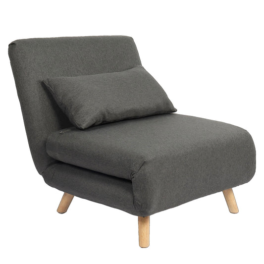 Πολυθρόνα Κρεβάτι ArteLibre VERA Γκρι Σκούρο Ύφασμα/Ξύλο 79x80x89cm - Hippiehome.gr