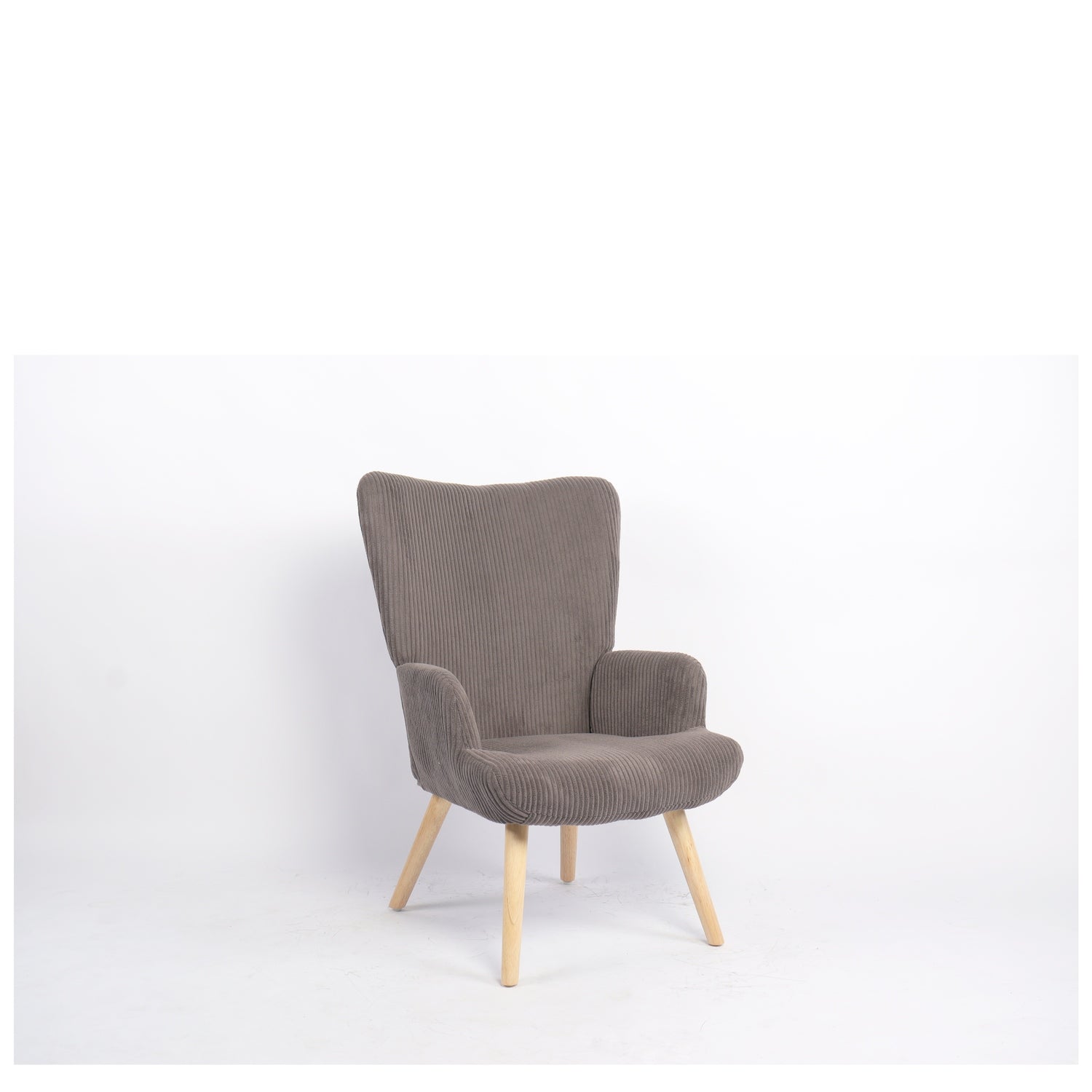 Πολυθρόνα ArteLibre LIRA Γκρι Ύφασμα Κοτλέ/Ξύλο 94.5x64x70.5cm - Hippiehome.gr