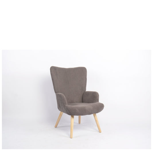 Πολυθρόνα ArteLibre LIRA Γκρι Ύφασμα Κοτλέ/Ξύλο 94.5x64x70.5cm - Hippiehome.gr