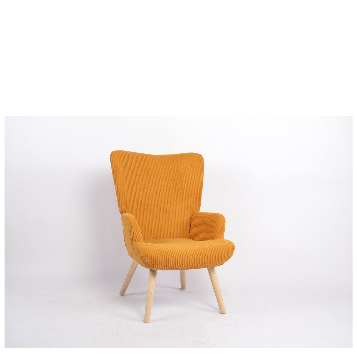 Πολυθρόνα ArteLibre LIRA Μουσταρδί Ύφασμα Κοτλέ/Ξύλο 94.5x64x70.5cm - Hippiehome.gr