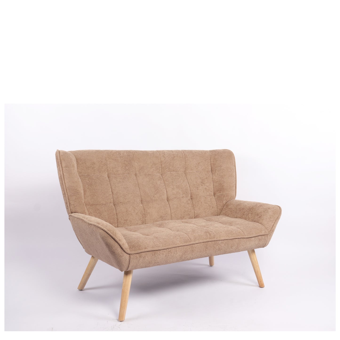 Καναπές ArteLibre NESTO Καφέ Ανοιχτό Ύφασμα/Ξύλο 86x126x78cm - Hippiehome.gr