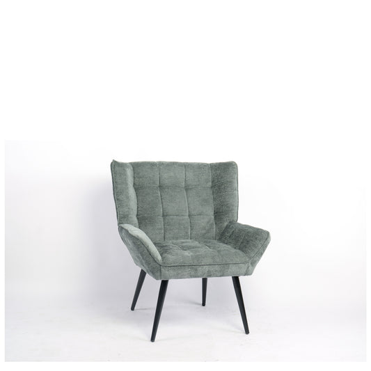 Πολυθρόνα ArteLibre TIVA Πράσινο Ύφασμα Σενίλ/Μέταλλο 84x78x77cm - Hippiehome.gr