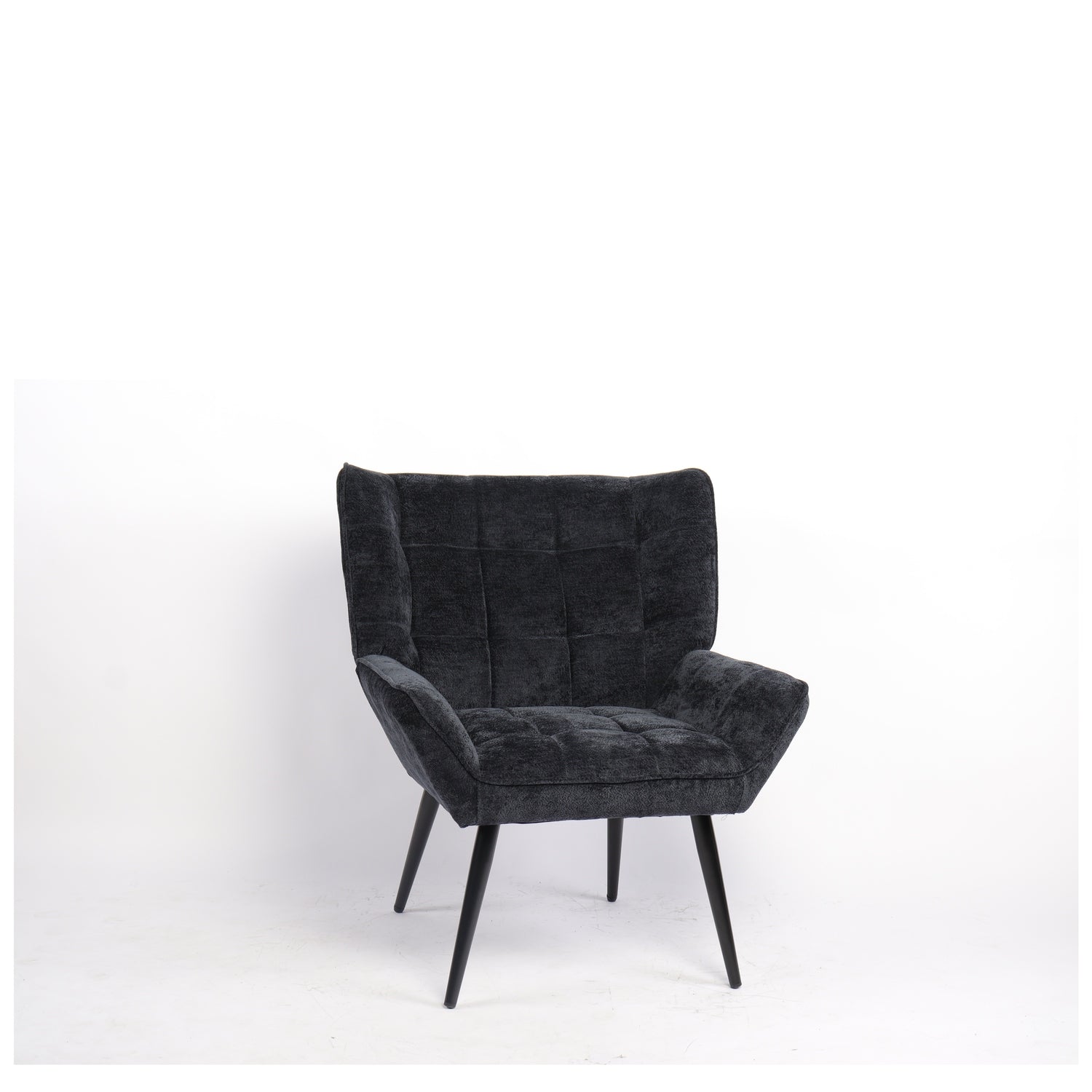 Πολυθρόνα ArteLibre TIVA Μαύρο Ύφασμα Σενίλ/Μέταλλο 84x78x77cm - Hippiehome.gr