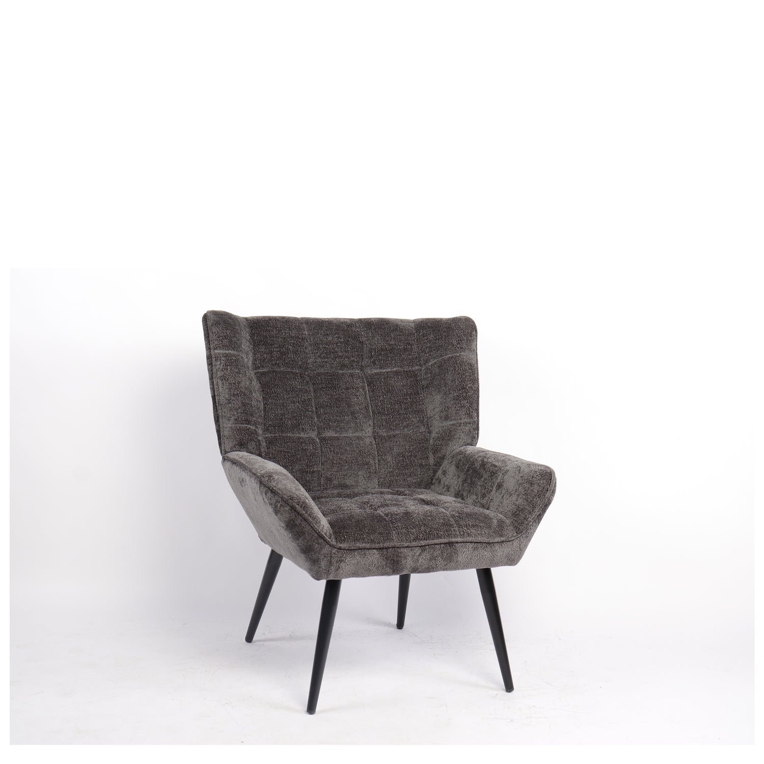 Πολυθρόνα ArteLibre TIVA Γκρι Σκούρο Ύφασμα Σενίλ/Μέταλλο 84x78x77cm - Hippiehome.gr