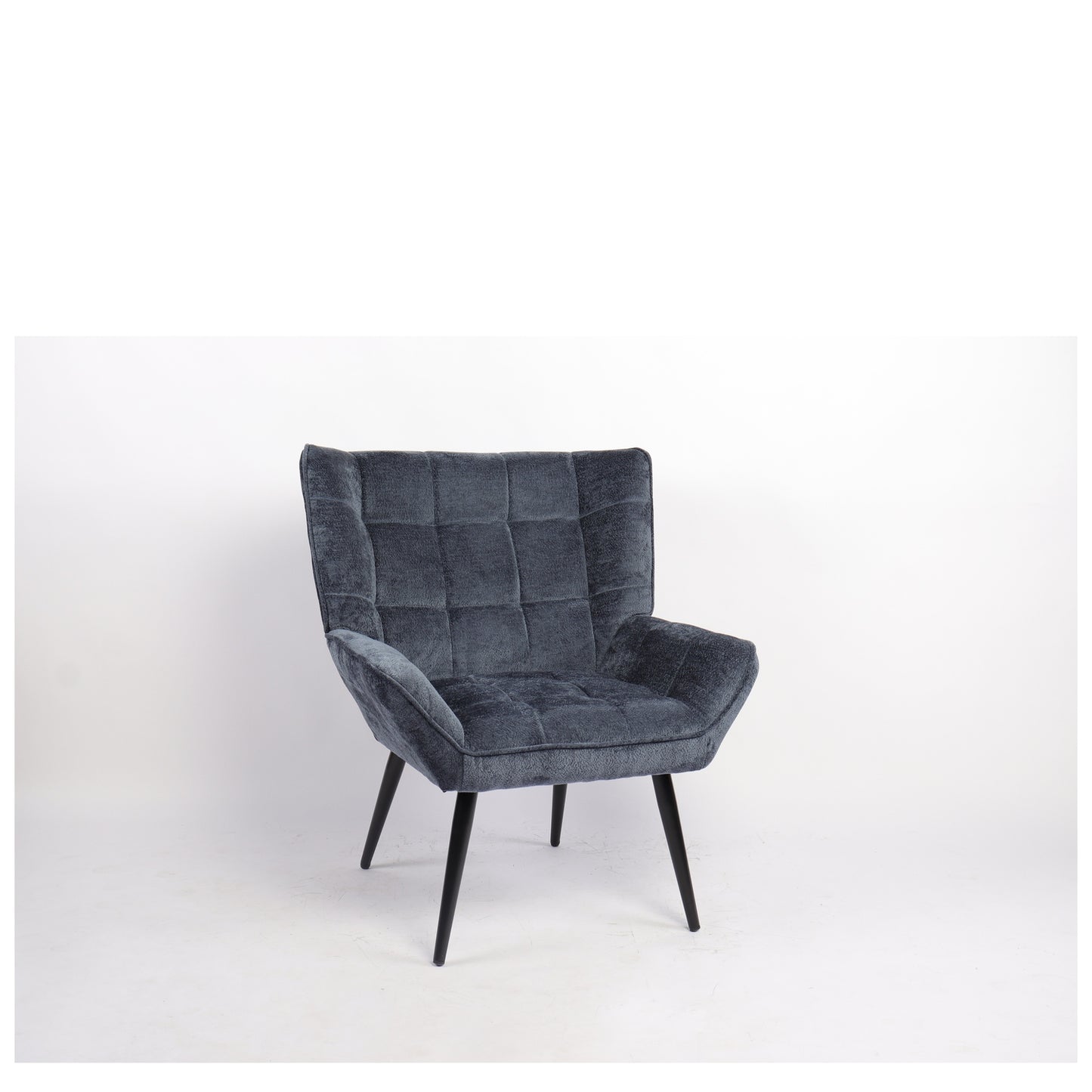 Πολυθρόνα ArteLibre TIVA Μπλε Ύφασμα Σενίλ/Μέταλλο 84x78x77cm - Hippiehome.gr