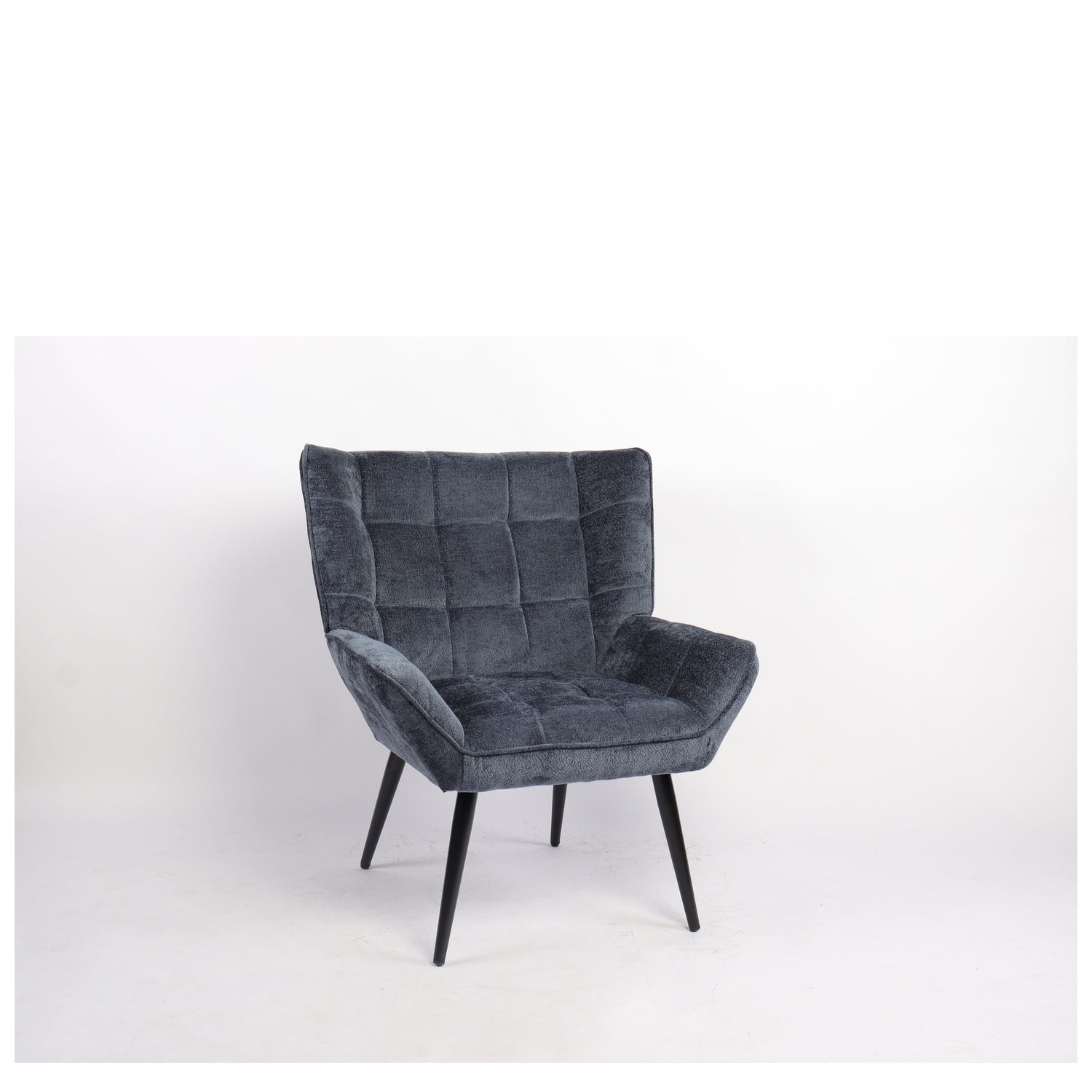 Πολυθρόνα ArteLibre TIVA Μπλε Ύφασμα Σενίλ/Μέταλλο 84x78x77cm - Hippiehome.gr