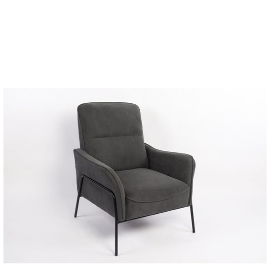 Πολυθρόνα ArteLibre ELAN Γκρι Σκούρο Ύφασμα Κοτλέ/Μέταλλο 94x77x82cm - Hippiehome.gr