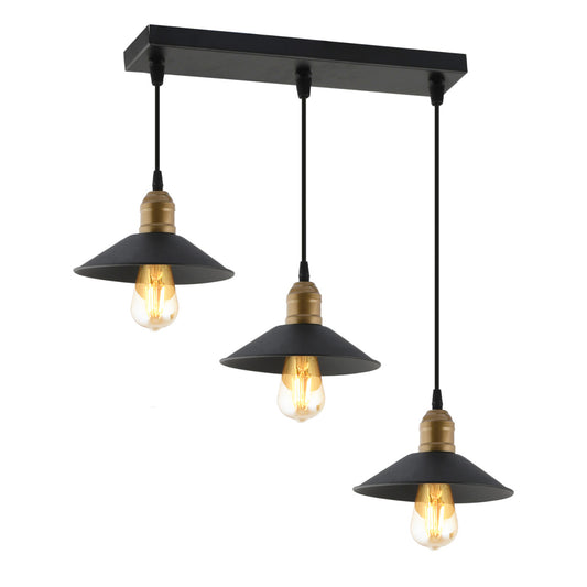 Φωτιστικό Κρεμαστό ArteLibre GON Τρίφωτο Μαύρο Πλαστικό Φ75x65cm - Hippiehome.gr