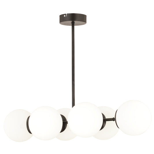 Φωτιστικό Κρεμαστό ArteLibre CEPHEUS Μαύρο/Λευκό Μέταλλο/Γυαλί 85x60cm - Hippiehome.gr