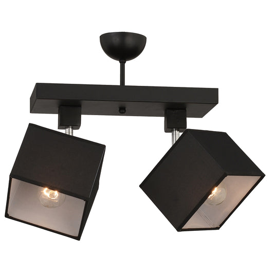 Φωτιστικό Κρεμαστό ArteLibre PICTOR Δίφωτο Μαύρο Μέταλλο 35x42cm - Hippiehome.gr