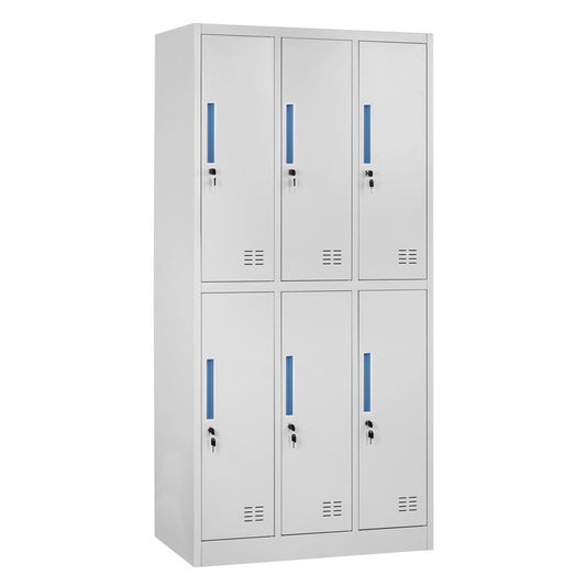 Φοριαμός ArteLibre 6 Θέσεων ELBORON Ανοιχτό Γκρι Μέταλλο 90x45x185cm - Hippiehome.gr