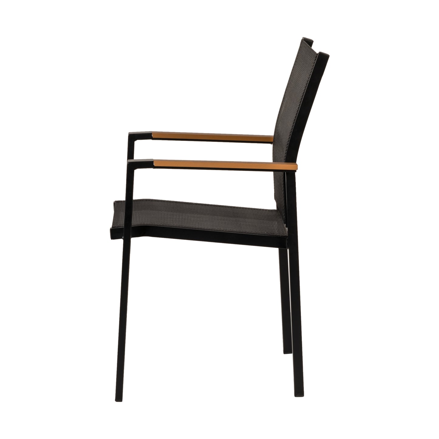 Πολυθρόνα Κήπου ArteLibre KALANDULA Μαύρο/Καρυδί Αλουμίνιο/Ύφασμα 40x47x91cm - Hippiehome.gr