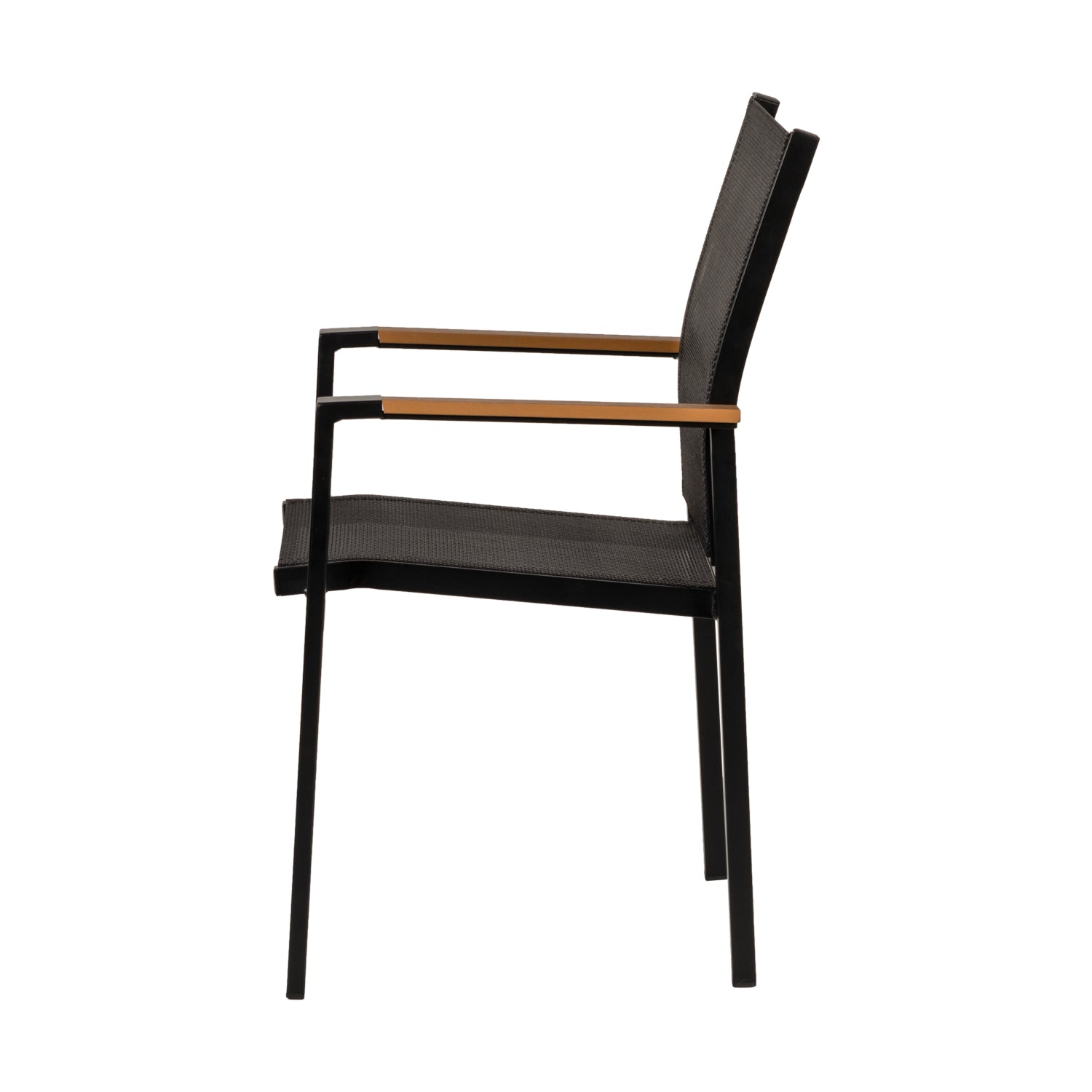 Πολυθρόνα Κήπου ArteLibre KALANDULA Μαύρο/Καρυδί Αλουμίνιο/Ύφασμα 40x47x91cm - Hippiehome.gr