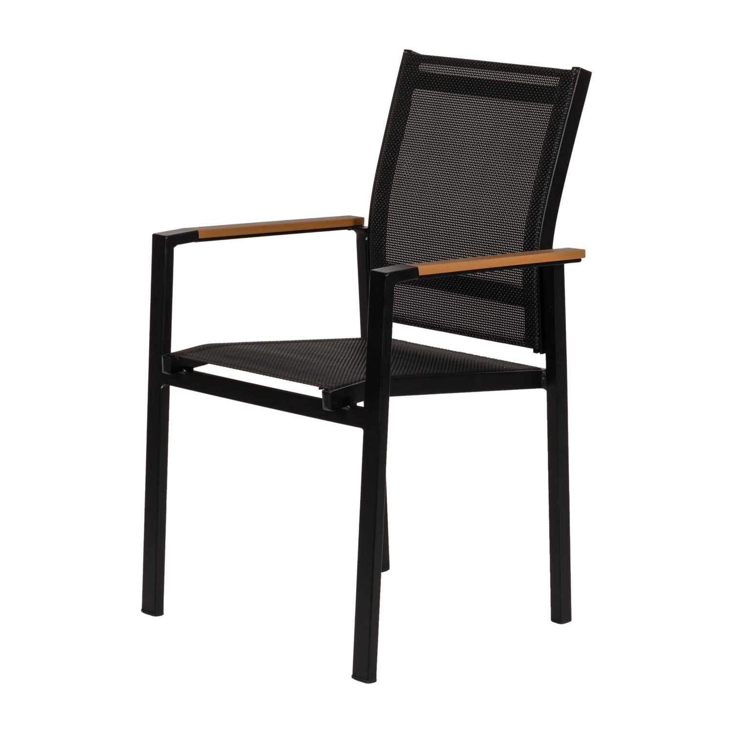 Πολυθρόνα Κήπου ArteLibre KALANDULA Μαύρο/Καρυδί Αλουμίνιο/Ύφασμα 40x47x91cm - Hippiehome.gr