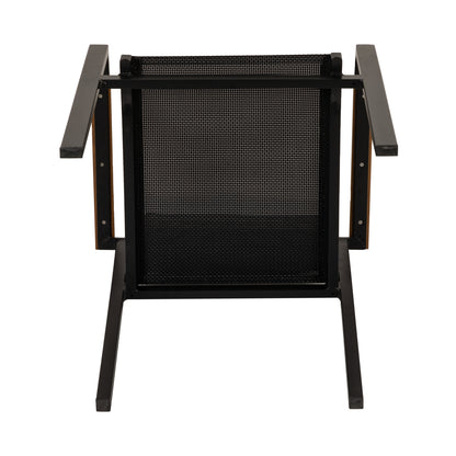 Πολυθρόνα Κήπου ArteLibre KALANDULA Μαύρο/Καρυδί Αλουμίνιο/Ύφασμα 40x47x91cm - Hippiehome.gr