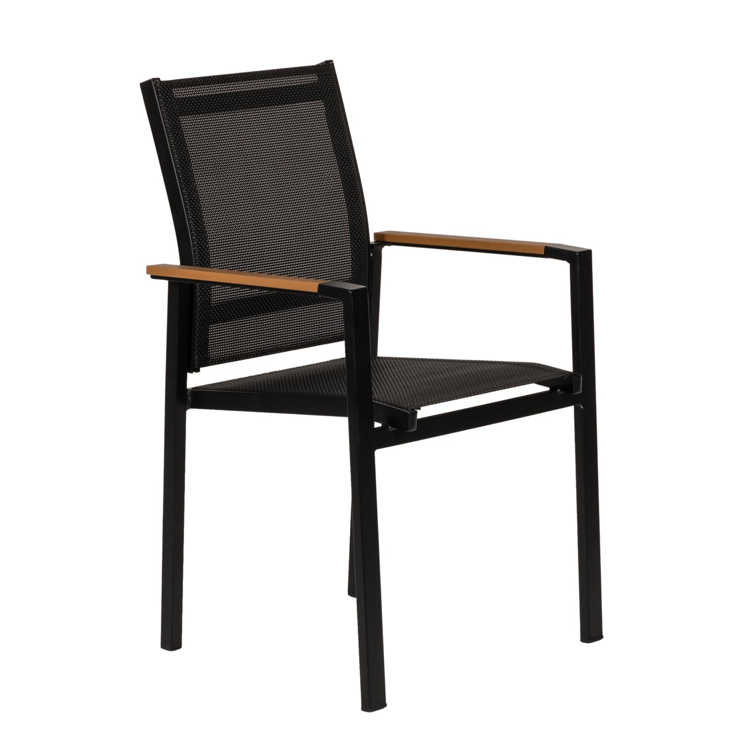 Πολυθρόνα Κήπου ArteLibre KALANDULA Μαύρο/Καρυδί Αλουμίνιο/Ύφασμα 40x47x91cm - Hippiehome.gr