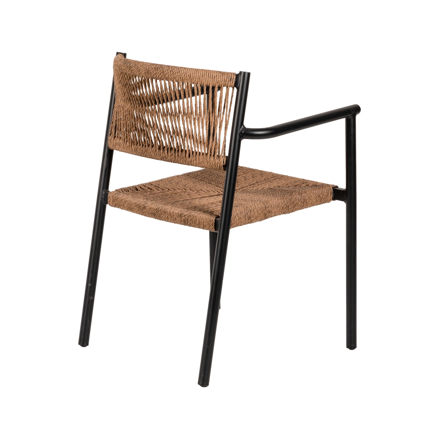 Πολυθρόνα Κήπου ArteLibre INGA Μαύρο/Φυσικό Αλουμίνιο/Rattan 55.5x50x77.5cm - Hippiehome.gr