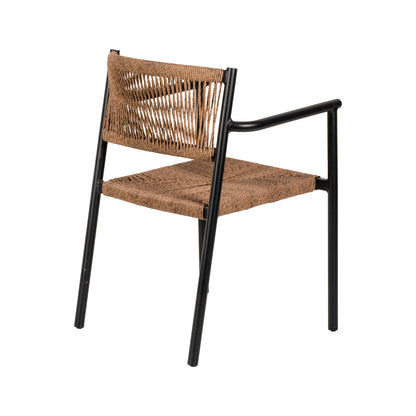 Πολυθρόνα Κήπου ArteLibre INGA Μαύρο/Φυσικό Αλουμίνιο/Rattan 55.5x50x77.5cm - Hippiehome.gr