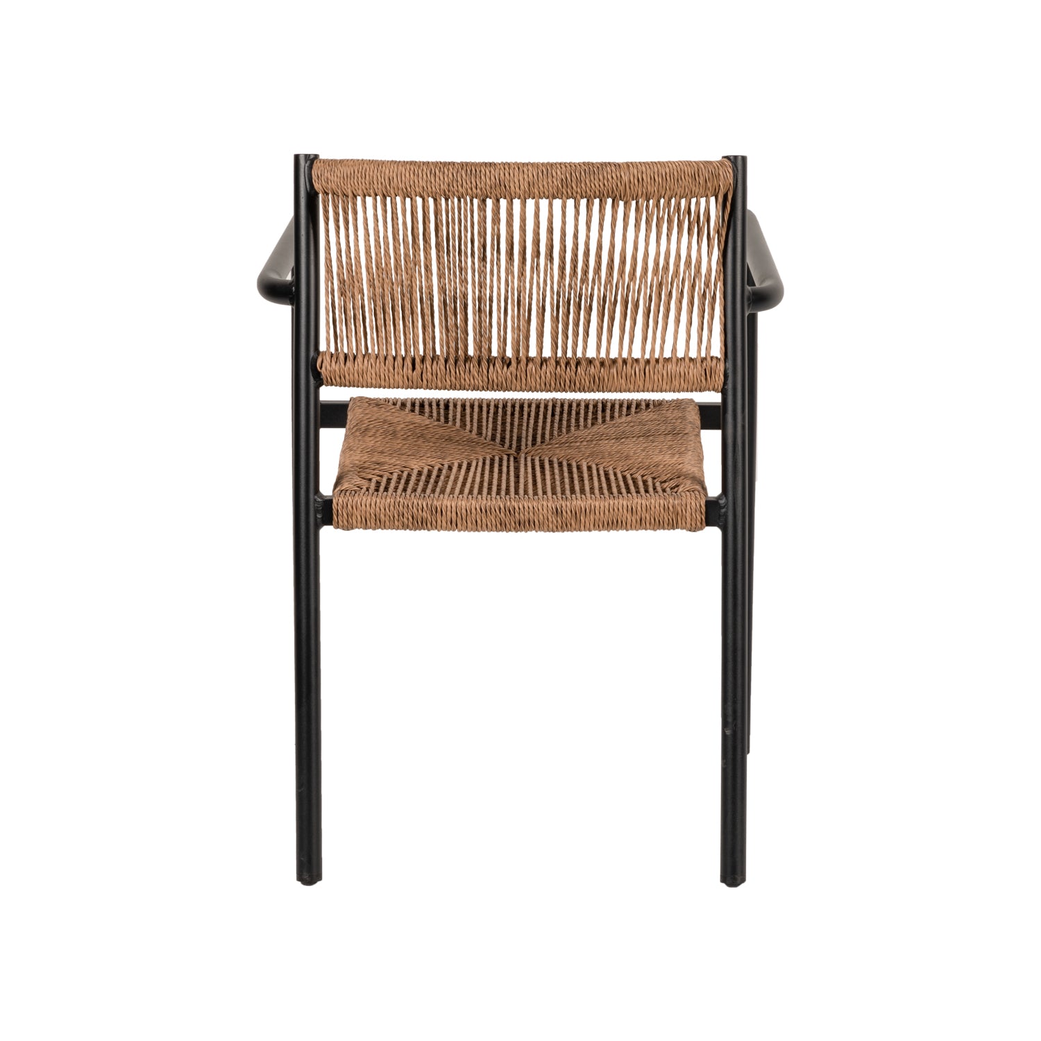 Πολυθρόνα Κήπου ArteLibre INGA Μαύρο/Φυσικό Αλουμίνιο/Rattan 55.5x50x77.5cm - Hippiehome.gr