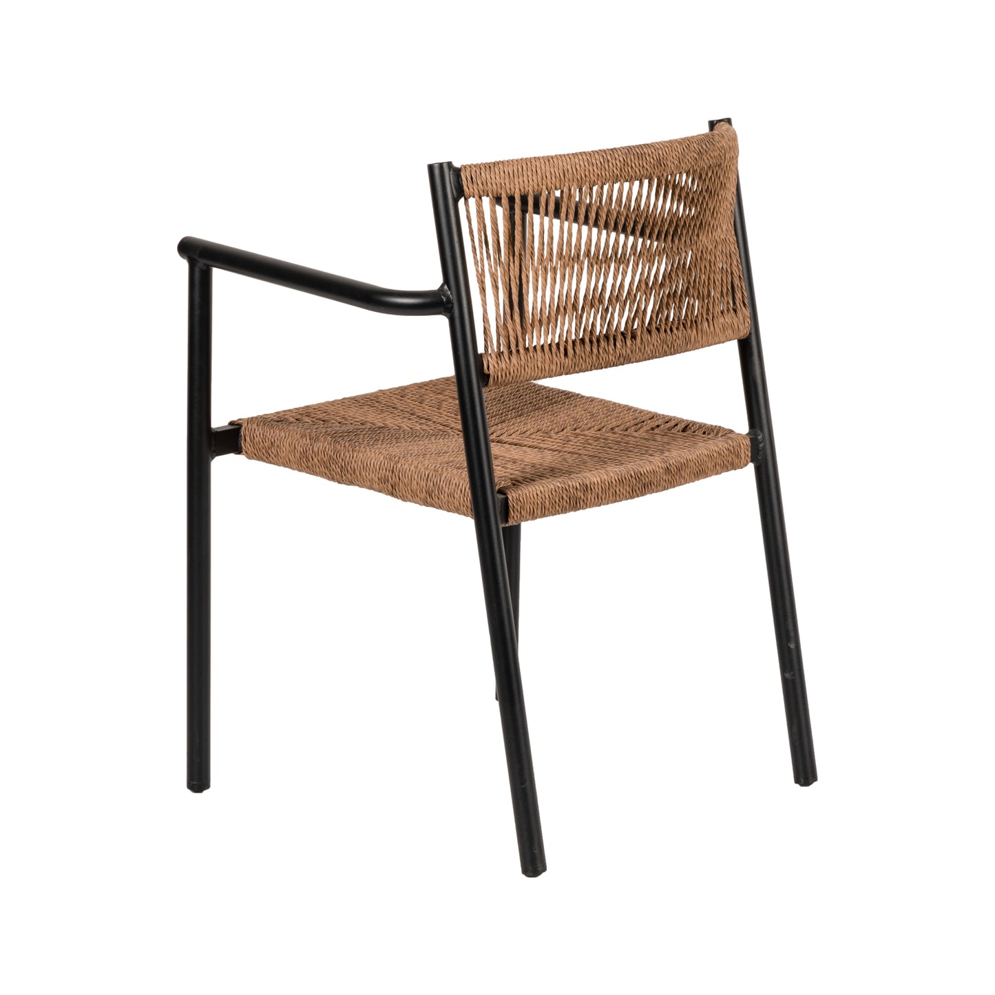 Πολυθρόνα Κήπου ArteLibre INGA Μαύρο/Φυσικό Αλουμίνιο/Rattan 55.5x50x77.5cm - Hippiehome.gr