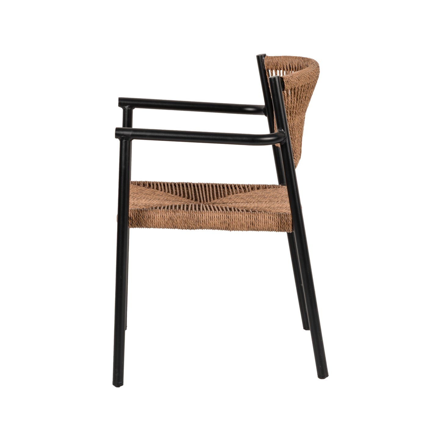 Πολυθρόνα Κήπου ArteLibre INGA Μαύρο/Φυσικό Αλουμίνιο/Rattan 55.5x50x77.5cm - Hippiehome.gr