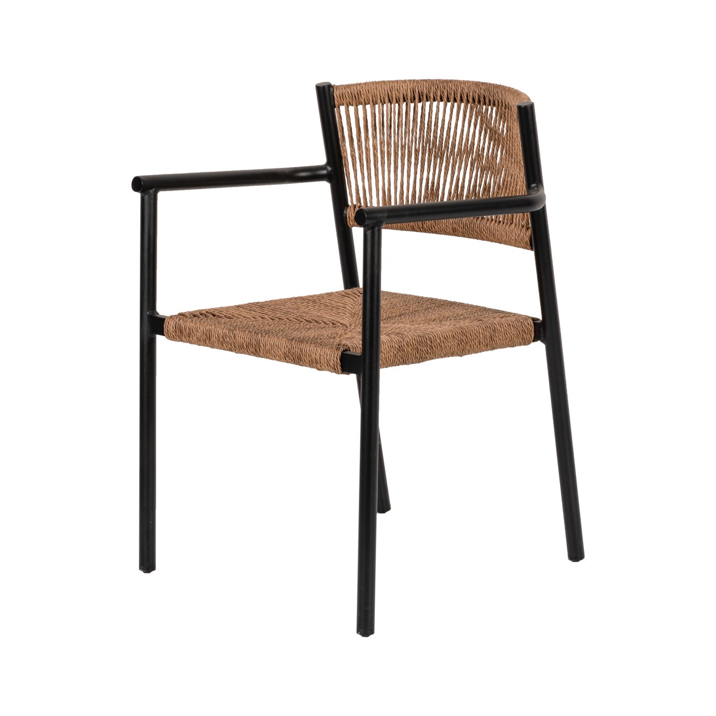 Πολυθρόνα Κήπου ArteLibre INGA Μαύρο/Φυσικό Αλουμίνιο/Rattan 55.5x50x77.5cm - Hippiehome.gr