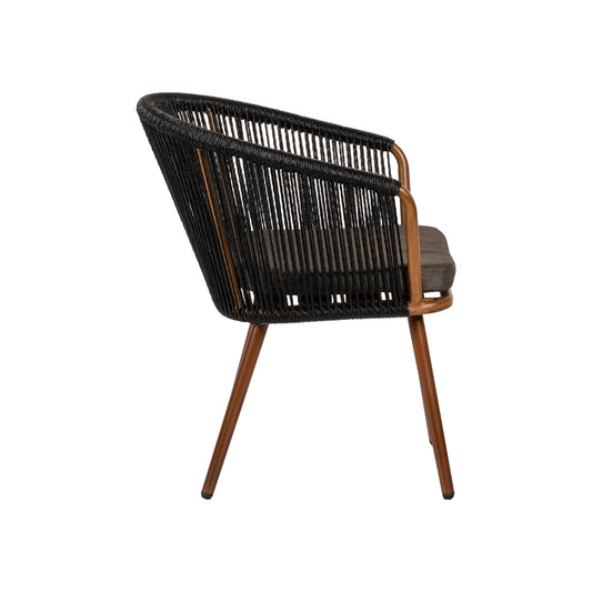 Πολυθρόνα Κήπου ArteLibre LOFOI Μαύρο/Καφέ Αλουμίνιο/Rattan 60x62x81cm - Hippiehome.gr