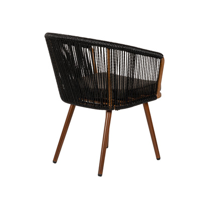 Πολυθρόνα Κήπου ArteLibre LOFOI Μαύρο/Καφέ Αλουμίνιο/Rattan 60x62x81cm - Hippiehome.gr