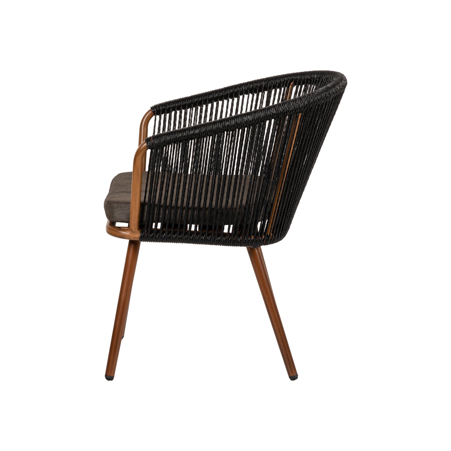 Πολυθρόνα Κήπου ArteLibre LOFOI Μαύρο/Καφέ Αλουμίνιο/Rattan 60x62x81cm - Hippiehome.gr