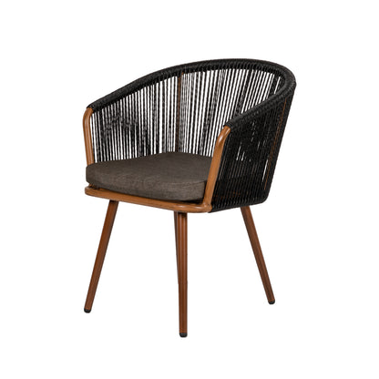 Πολυθρόνα Κήπου ArteLibre LOFOI Μαύρο/Καφέ Αλουμίνιο/Rattan 60x62x81cm - Hippiehome.gr