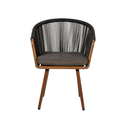 Πολυθρόνα Κήπου ArteLibre LOFOI Μαύρο/Καφέ Αλουμίνιο/Rattan 60x62x81cm - Hippiehome.gr