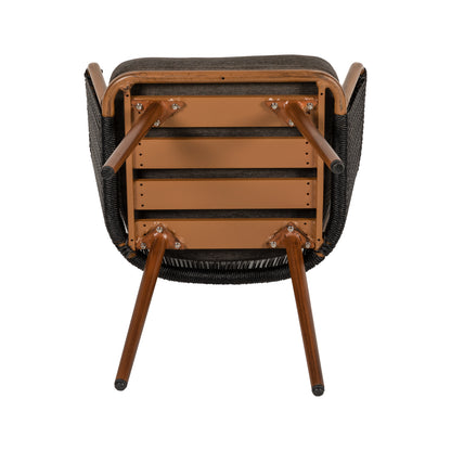 Πολυθρόνα Κήπου ArteLibre LOFOI Μαύρο/Καφέ Αλουμίνιο/Rattan 60x62x81cm - Hippiehome.gr