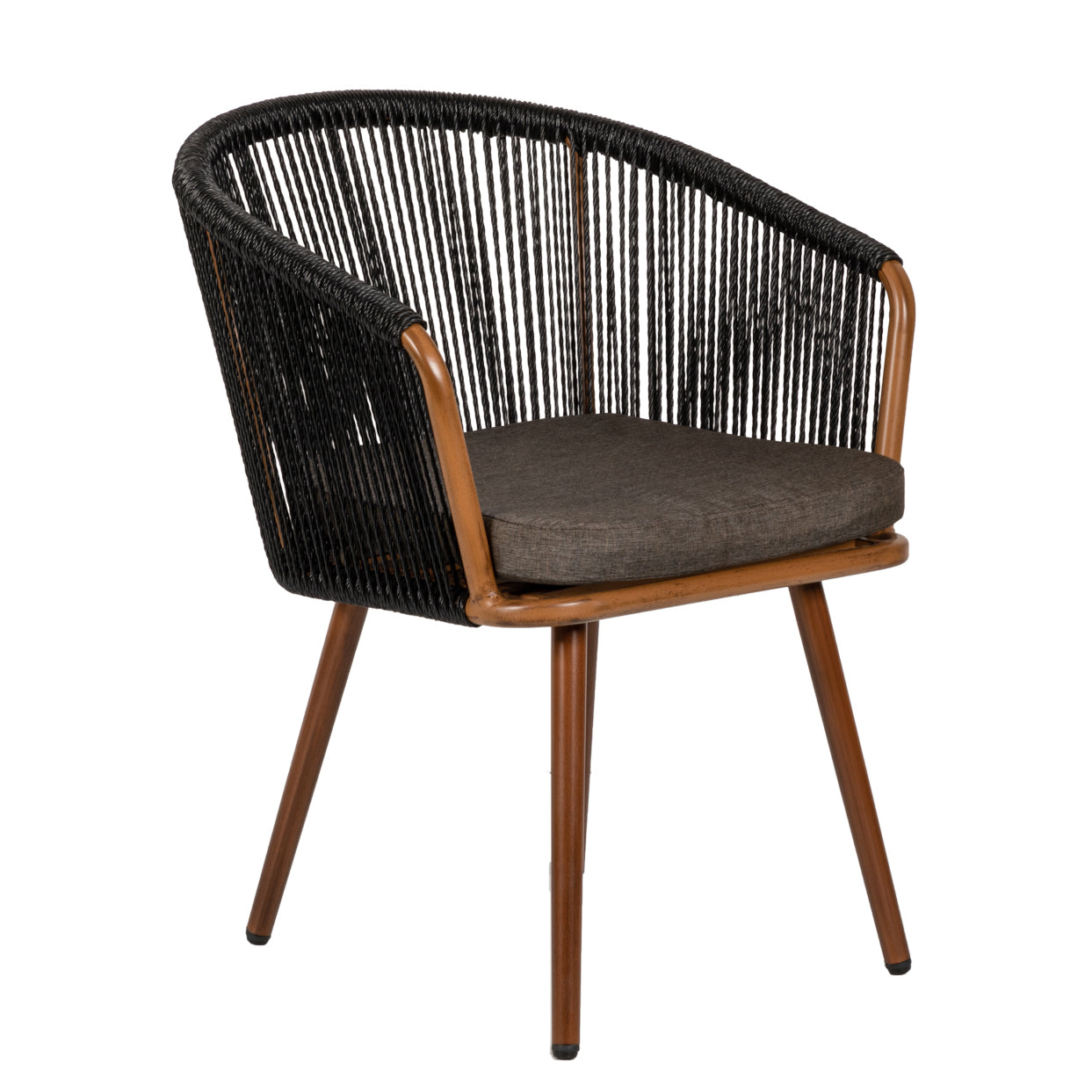 Πολυθρόνα Κήπου ArteLibre LOFOI Μαύρο/Καφέ Αλουμίνιο/Rattan 60x62x81cm - Hippiehome.gr