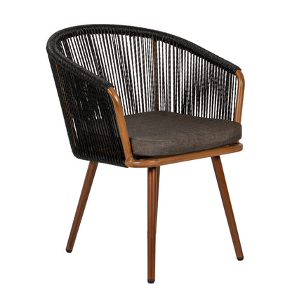 Πολυθρόνα Κήπου ArteLibre LOFOI Μαύρο/Καφέ Αλουμίνιο/Rattan 60x62x81cm - Hippiehome.gr