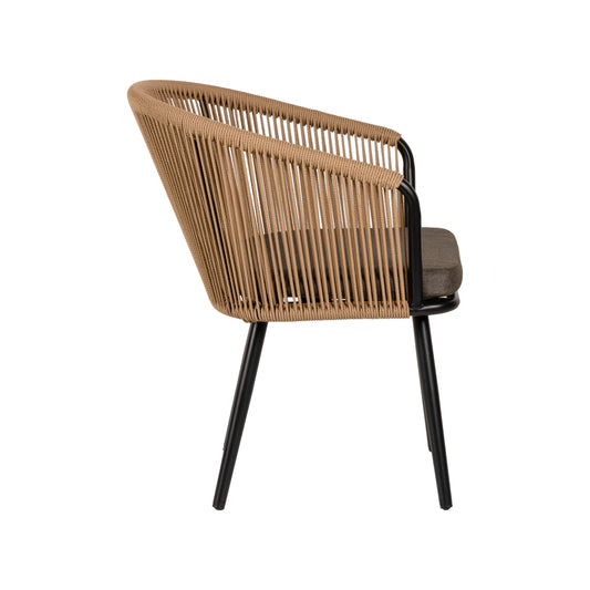 Πολυθρόνα Κήπου ArteLibre LOFOI Μαύρο/Καφέ Αλουμίνιο/Rattan 60x62x81cm - Hippiehome.gr