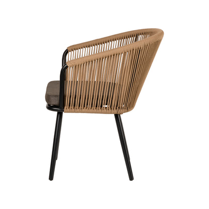 Πολυθρόνα Κήπου ArteLibre LOFOI Μαύρο/Καφέ Αλουμίνιο/Rattan 60x62x81cm - Hippiehome.gr