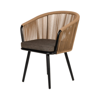 Πολυθρόνα Κήπου ArteLibre LOFOI Μαύρο/Καφέ Αλουμίνιο/Rattan 60x62x81cm - Hippiehome.gr