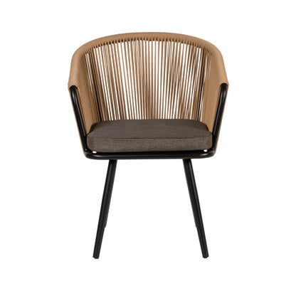 Πολυθρόνα Κήπου ArteLibre LOFOI Μαύρο/Καφέ Αλουμίνιο/Rattan 60x62x81cm - Hippiehome.gr