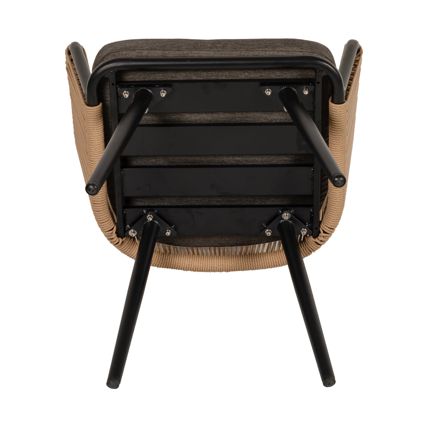 Πολυθρόνα Κήπου ArteLibre LOFOI Μαύρο/Καφέ Αλουμίνιο/Rattan 60x62x81cm - Hippiehome.gr