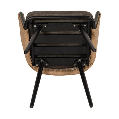 Πολυθρόνα Κήπου ArteLibre LOFOI Μαύρο/Καφέ Αλουμίνιο/Rattan 60x62x81cm - Hippiehome.gr