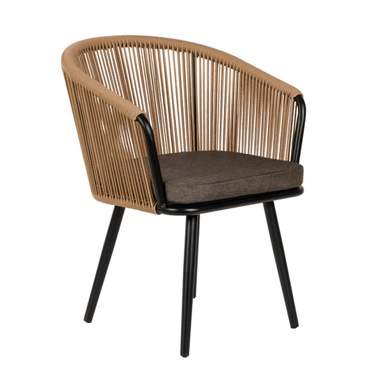 Πολυθρόνα Κήπου ArteLibre LOFOI Μαύρο/Καφέ Αλουμίνιο/Rattan 60x62x81cm - Hippiehome.gr