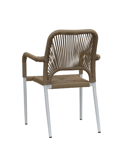 Πολυθρόνα Κήπου ArteLibre TINKISSO Λευκό/Φυσικό Αλουμίνιο/Rattan 57x63x82cm - Hippiehome.gr