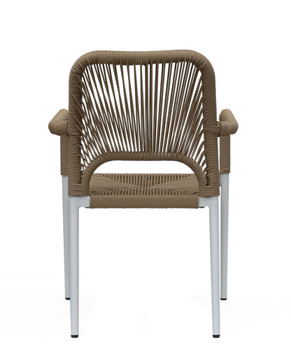 Πολυθρόνα Κήπου ArteLibre TINKISSO Λευκό/Φυσικό Αλουμίνιο/Rattan 57x63x82cm - Hippiehome.gr